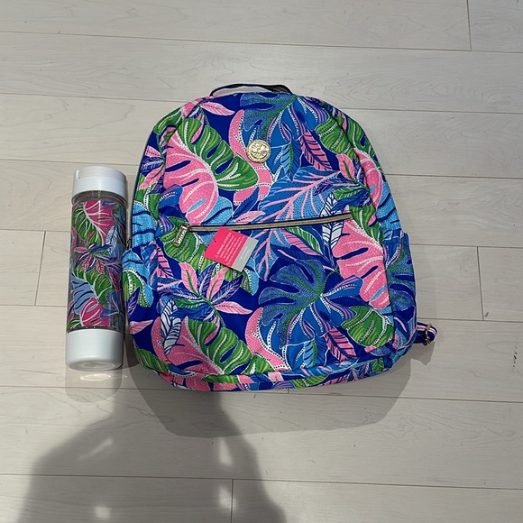 NWT Lilly Pulitzer backpack, and matching water bottle - Picture 2 of 10
